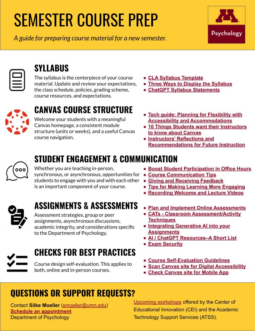 Psychology Semester Course Prep Infographic