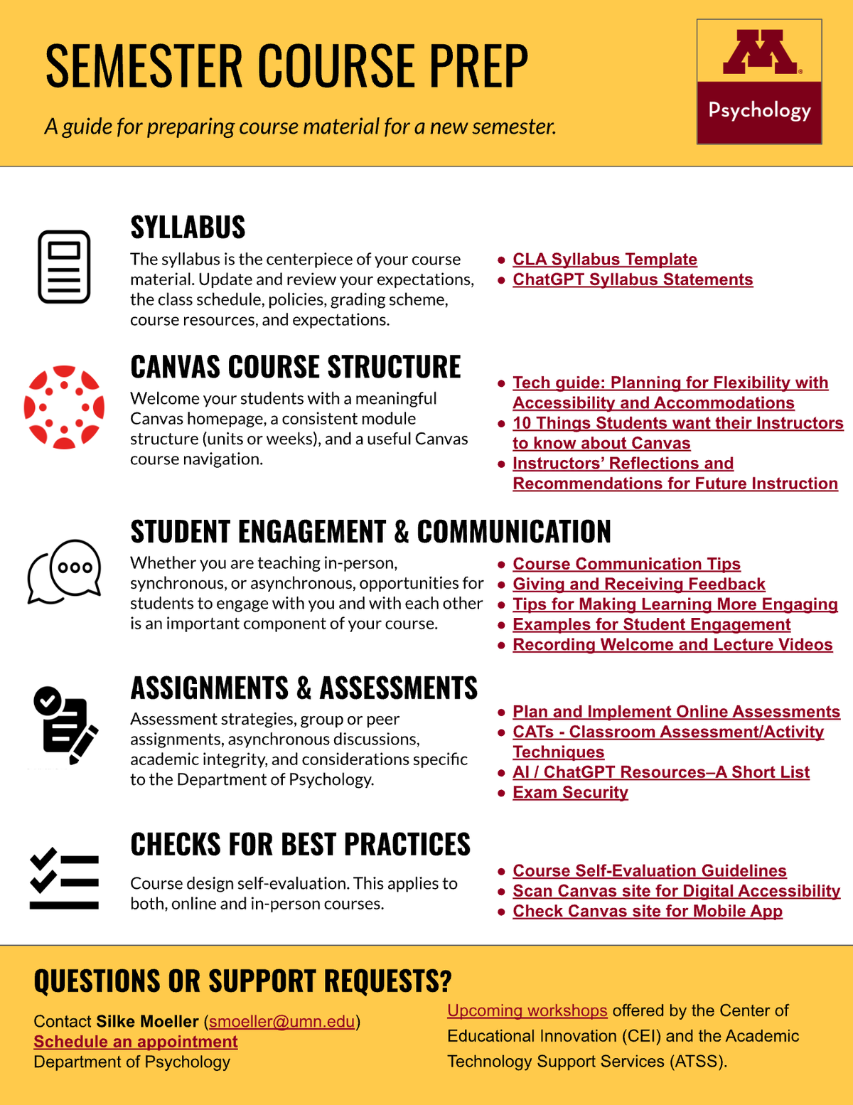 Screenshot of infografic Semester Course Prep